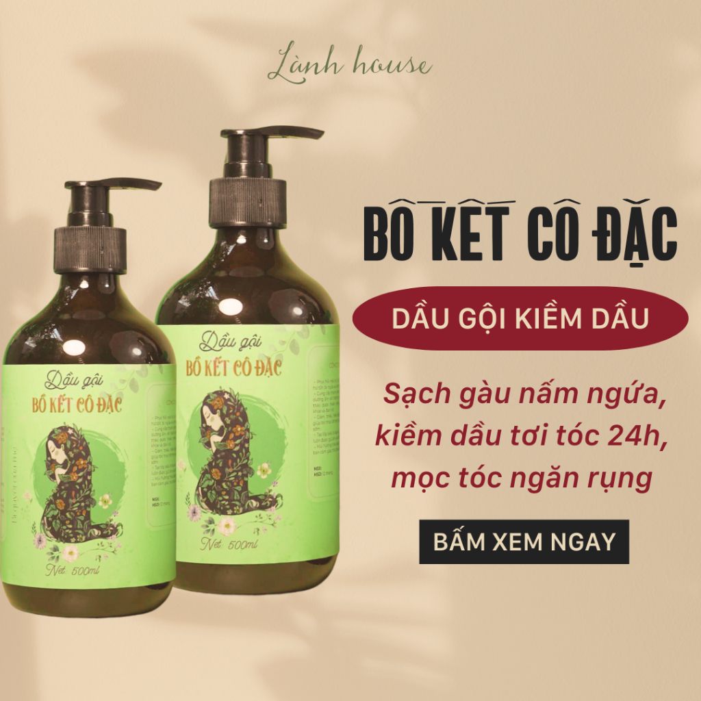 Dầu gội bồ kết cô đặc, sạch gàu, hết ngứa, dầu gội kiềm dầu, dầu gội bồ kết hà thủ ô giúp mọc tóc nhanh, dày chắc khoẻ