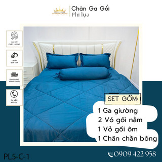 Bộ chăn ga gối Phi lụa hàng loại 1, trang trí decor phòng ngủ tặng kèm quà tặng hấp dẫn Vuaremgiasi
