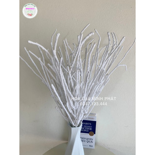 Cành tuyết trắng dẻo, cành tuyết mai trắng trang trí loại ngắn 40cm, cành dài 66cm phụ kiện cắm hoa