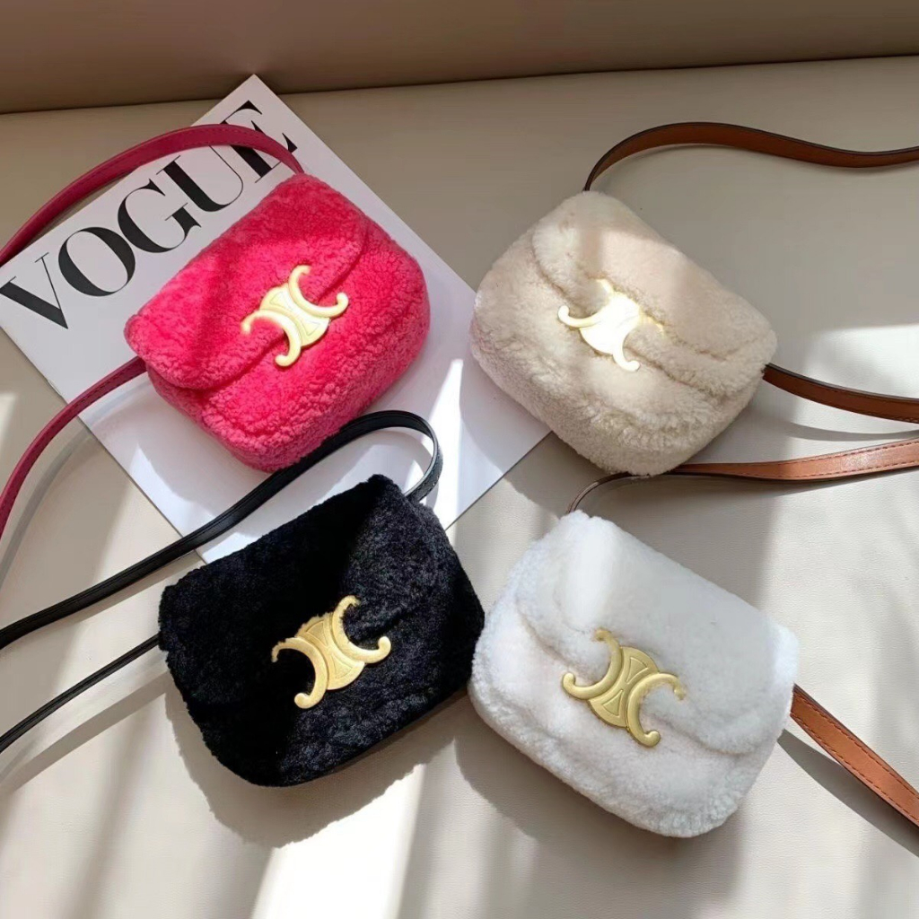 Túi xách nữ đeo chéo mini lông cừu thời trang mã 10