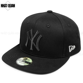 Mũ lưỡi trai NY kaki đen snapback khóa bấm nhựa - Nhật Quân Asia nhatquanasia