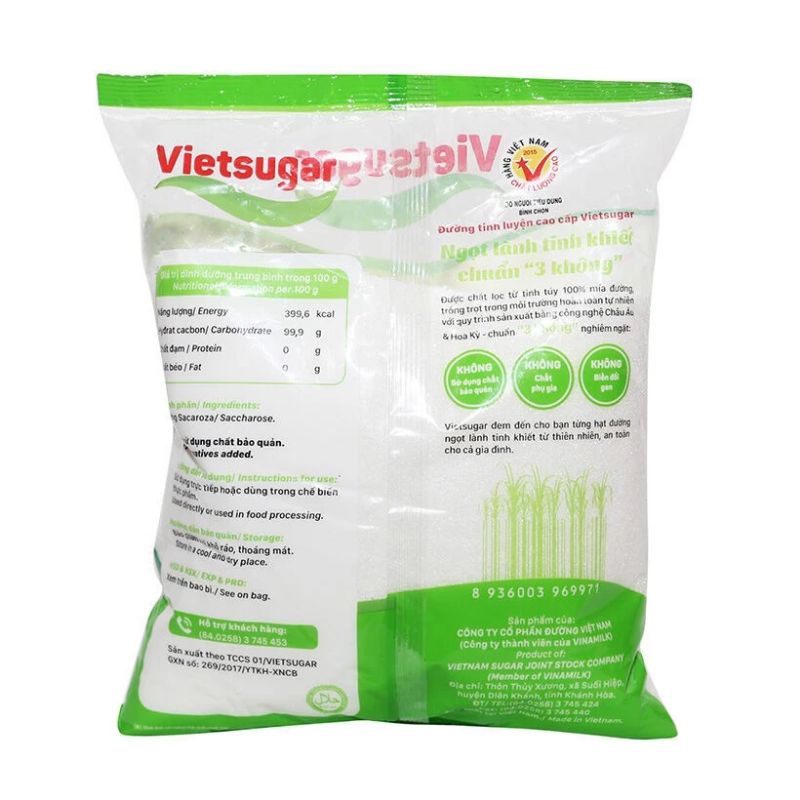 Đường cát tinh luyện VietSugar/loại xá 1Kg