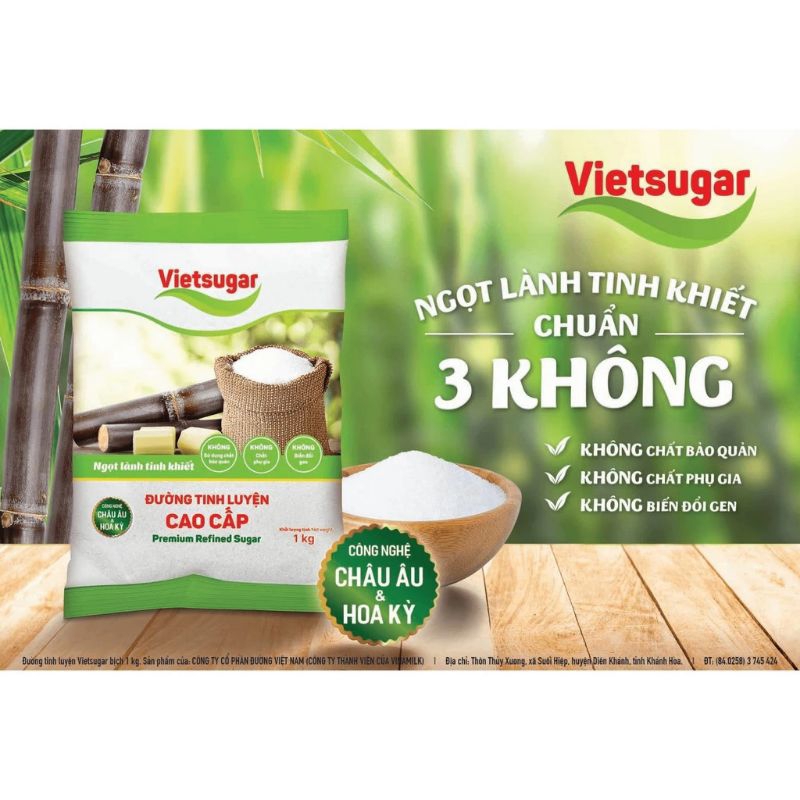 Đường cát tinh luyện VietSugar/loại xá 1Kg