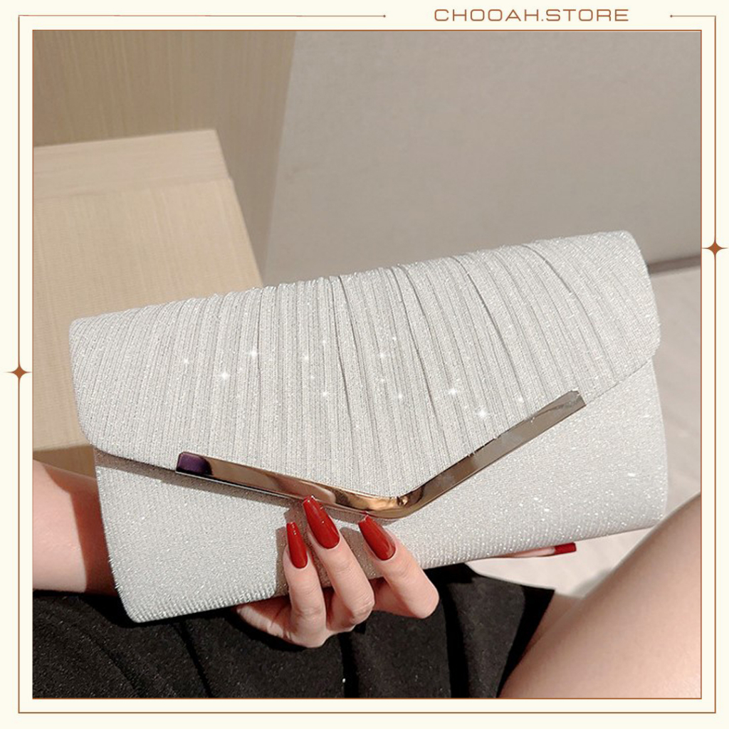 Clutch Cầm Tay, Túi đeo chéo Nữ sang chảnh đi tiệc kim tuyến CHOOAH CV18