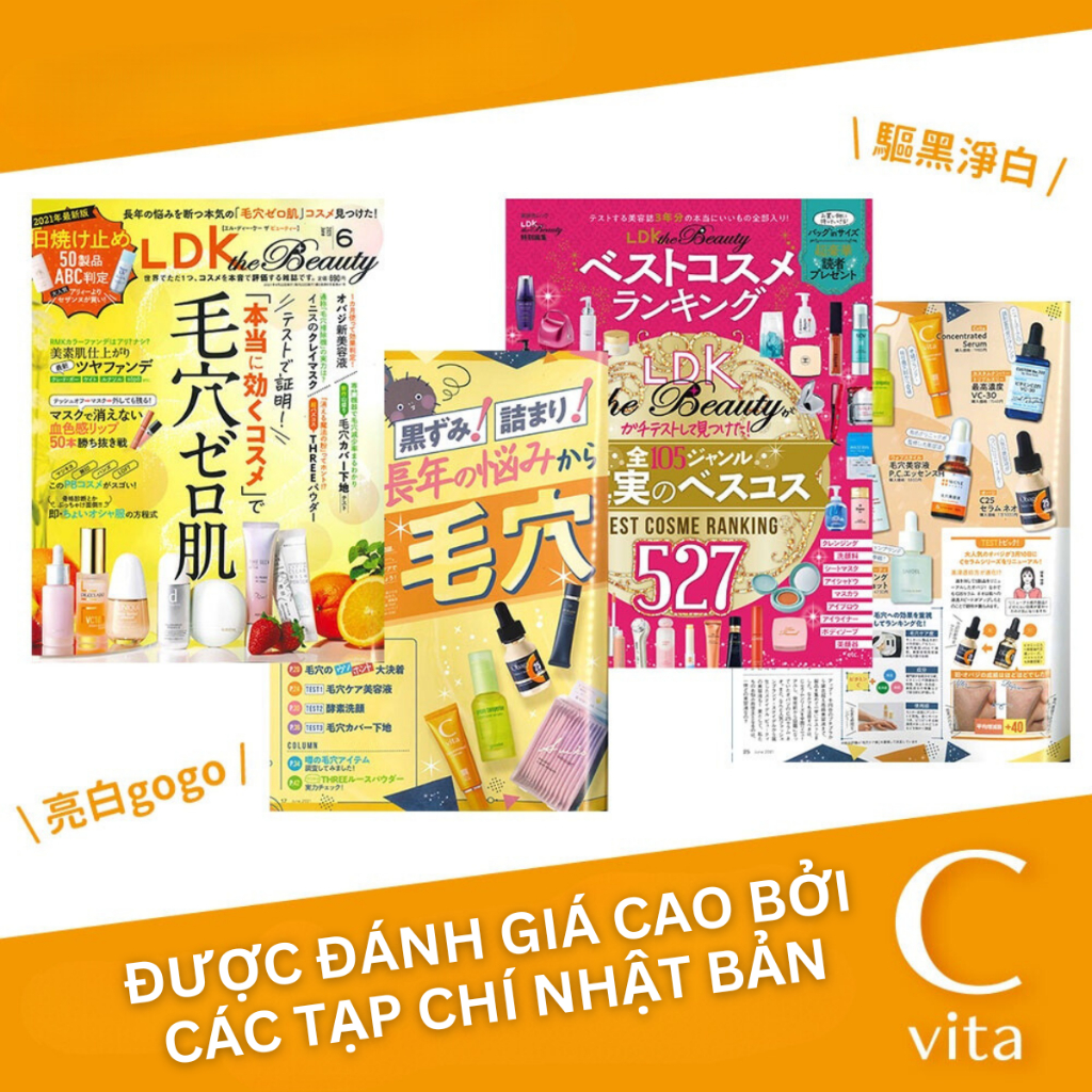 Tinh Chất Chứa Vitamin C Dưỡng Trắng Da & Dưỡng Ẩm MEISHOKU CVita 30ML