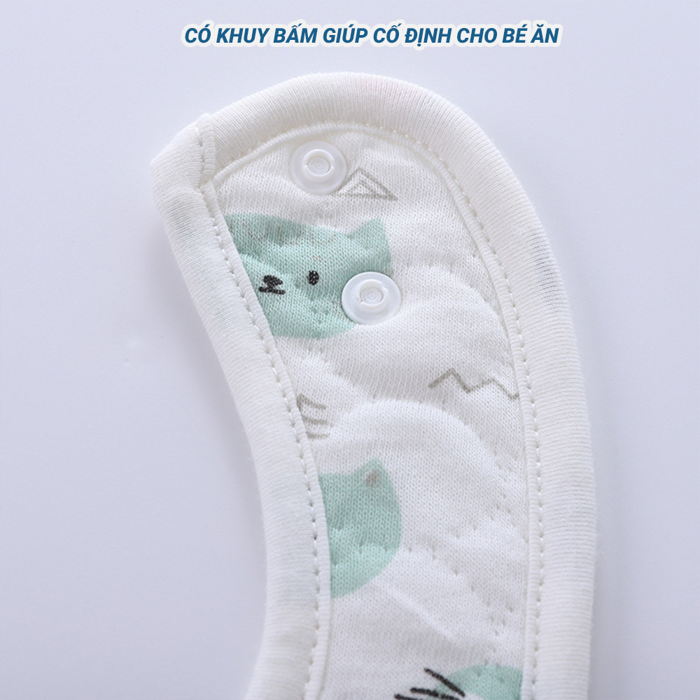 Yếm vuông cổ tròn chống thấm cho bé làm từ Cotton 100%
