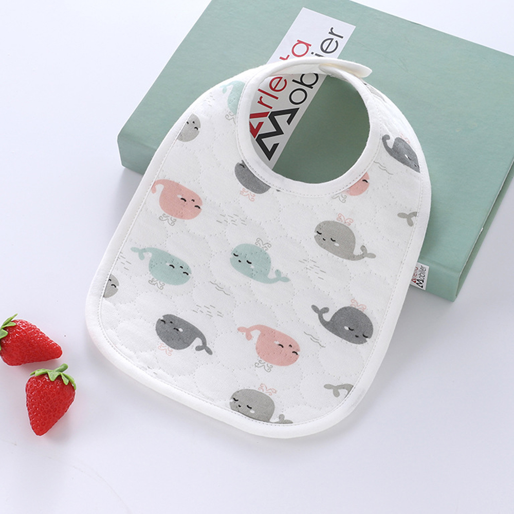 Yếm vuông cổ tròn chống thấm cho bé làm từ Cotton 100%