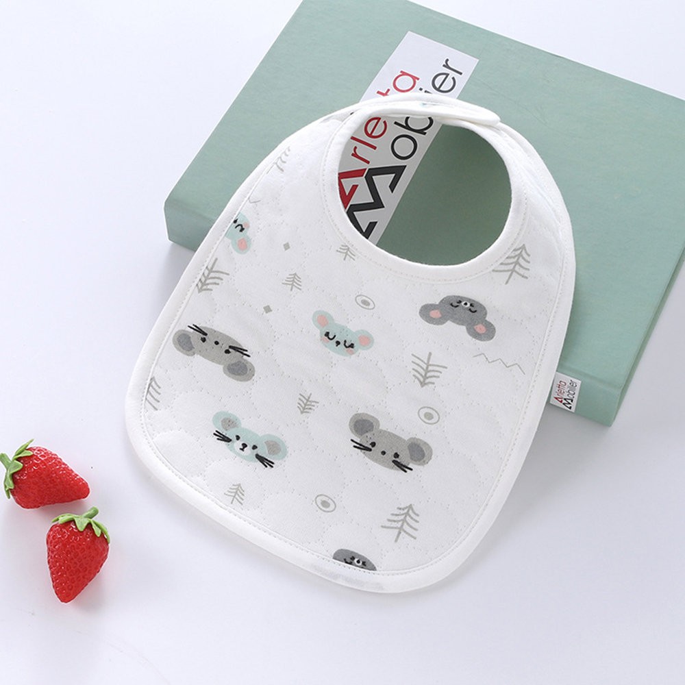 Yếm vuông cổ tròn chống thấm cho bé làm từ Cotton 100%