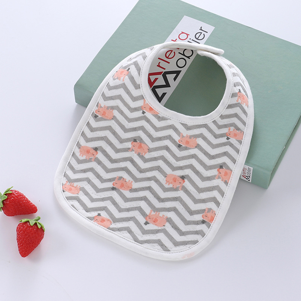 Yếm vuông cổ tròn chống thấm cho bé làm từ Cotton 100%