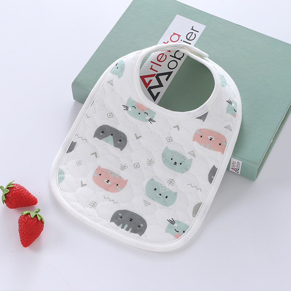 Yếm vuông cổ tròn chống thấm cho bé làm từ Cotton 100%