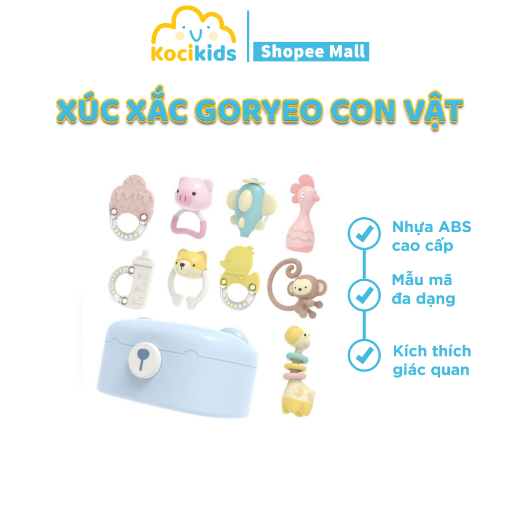 Đồ chơi xúc xắc gặm nướu hình con vật Goryeo baby nhập khẩu Hàn Quốc (có hộp rất đẹp)