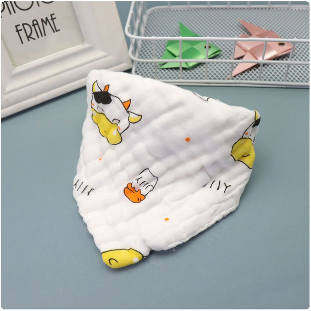 Yếm cho bé hình tam giác với 8 lớp vải xô siêu thấm và mềm mại có cúc bấm