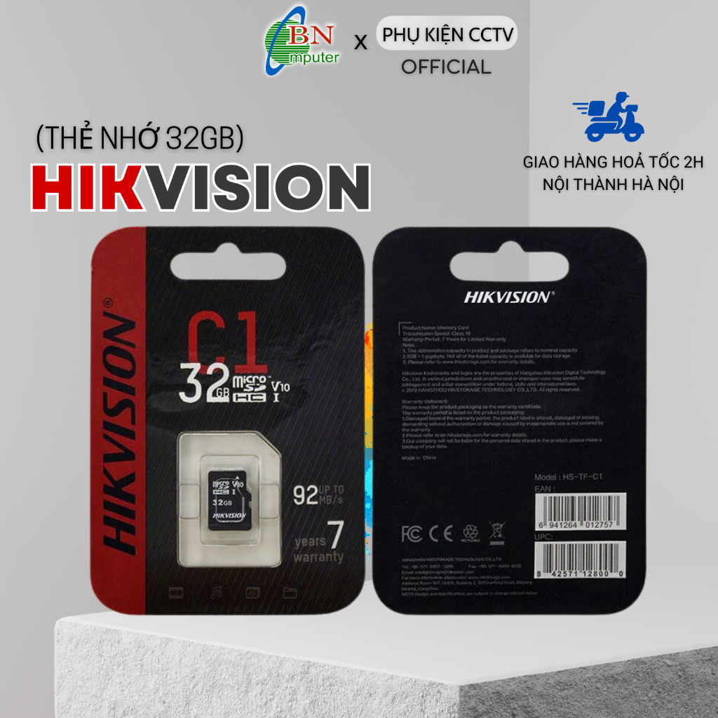 Thẻ nhớ 32G Hikvision chuyên dụng camera giám sát, HS-TF-C1 32GB Class 10