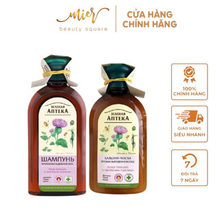 Dầu gội xả dành cho tóc gãy rụng Zelenaya Apteka Cây ngưu bàng và protein lúa mì
