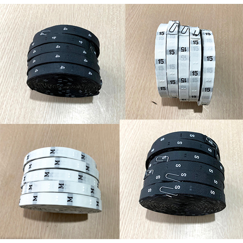 NHÃN DỆT POLY SIZE CHỮ VÀ SỐ [1000pcs/cuộn]