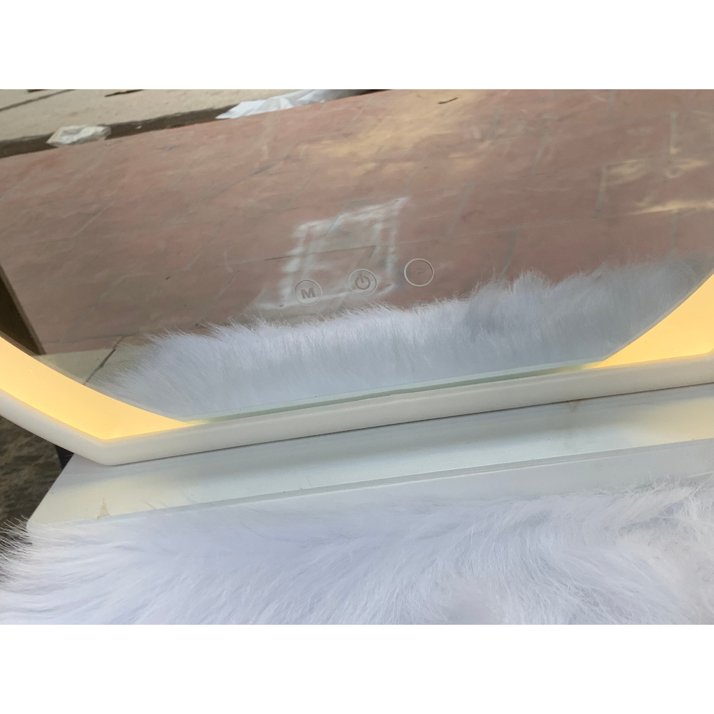 Gương trang điểm để bàn thông minh led 3 màu nút cảm ứng