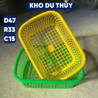 Rổ nhựa chữ nhật Tý Liên, 3 màu, d47 x r34 x c15.5 cm, đựng hải sản, đựng đồ, nhựa pp chính phẩm, cứng cáp bền đẹp