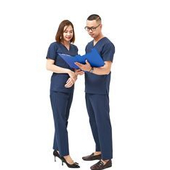 Bộ scrubs FMF nam/nữ cổ tim phòng mổ, đồng phục spa, phòng khám, bác sĩ, quần áo phòng mổ nhiều màu thoáng mát