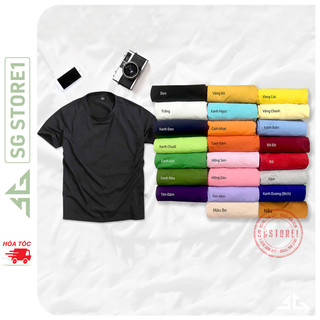 Áo thun trơn nam nữ phông unisex basic tshirt tay ngắn cổ tròn thun mềm mịn nhiều màu | SGSTORE1