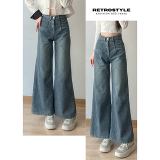 Quần jean nữ ống suông loe - Retrostyle - Jeansuongloe9525_P6K12