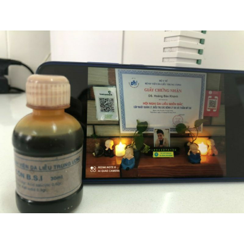 Hsd: 2 nămDung dịch bôi ngoài bsi da viện Da liễu Trung ương Cồn B.S.I  - 30ml