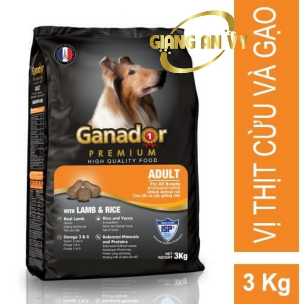 3kg - Ganador Adult vị cừu và gạo - Thức ăn chó trưởng thành