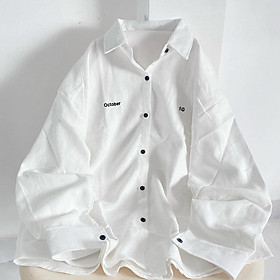 Áo sơ mi dài tay đen trắng thêu Otocber QUANAOPHUKIEN