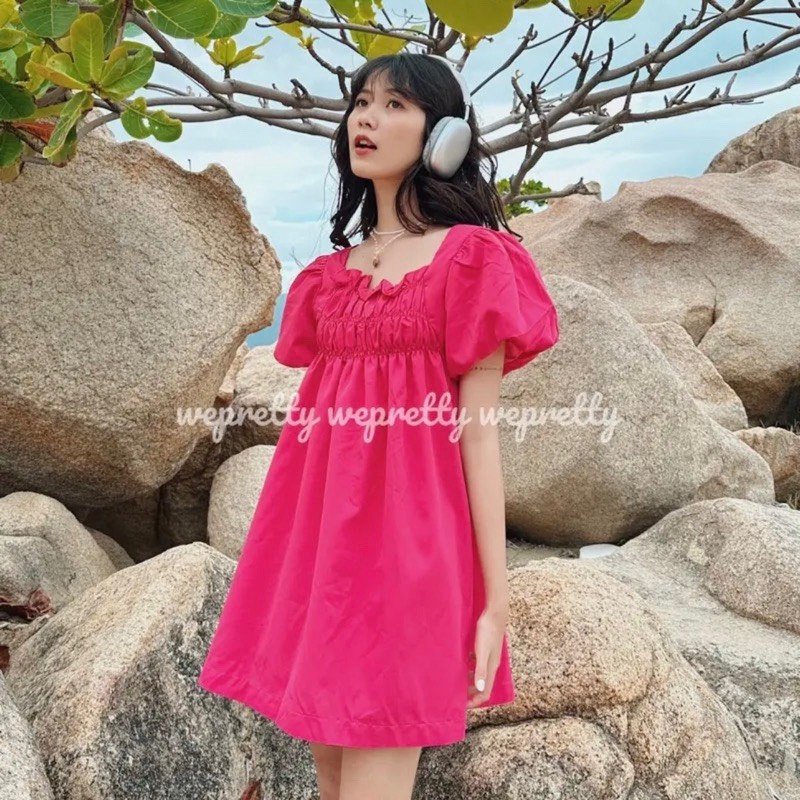 Đầm tiểu thư tay phồng siêu dễ thương T85 . thongnhat