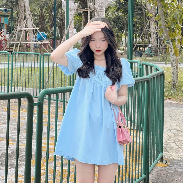 Đầm tiểu thư tay phồng siêu dễ thương T85 . thongnhat