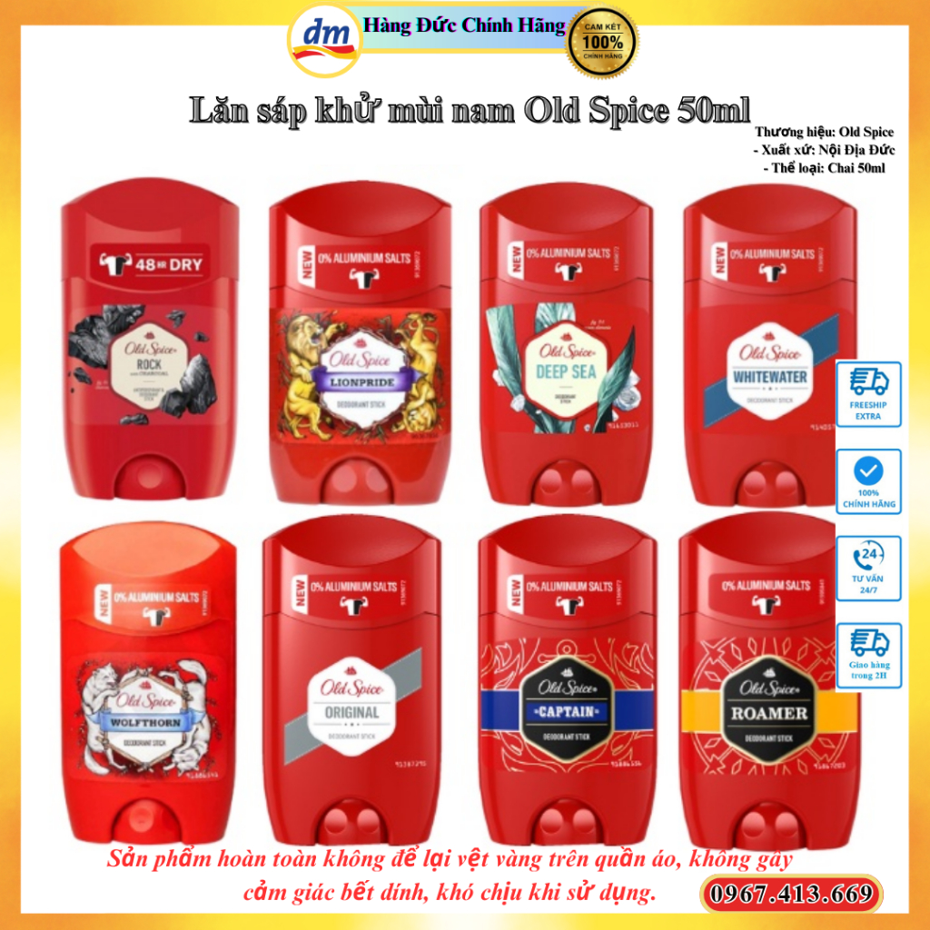 Lăn sáp khử mùi nam Old Spice 50ml - Hàng Nội Địa Đức