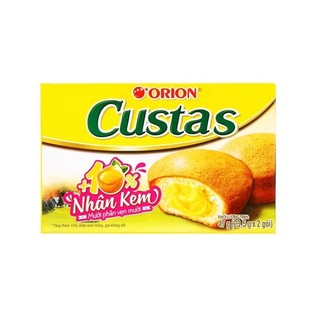 Bánh bông lan nhân kem trứng Custas Orion 12 cái