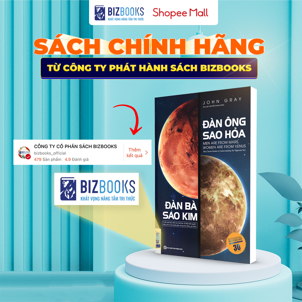 Sách Đàn Ông Sao Hỏa Đàn Bà Sao Kim - Thấu Hiểu Phụ Nữ Đàn Ông Hay, Giữ Hạnh Phúc Gia Đình, Tình Yêu