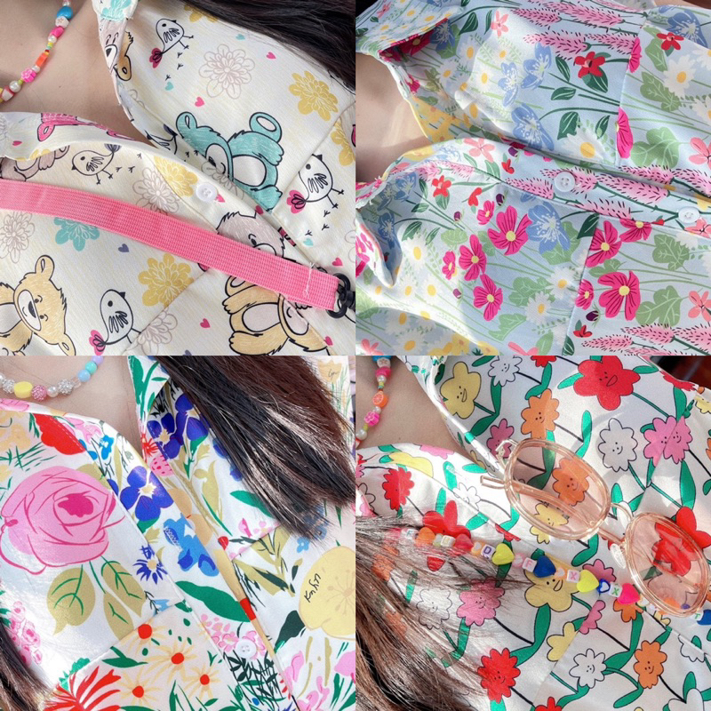 Jum hoạ tiết hoạt hình đi chơi , du lịch  Jum ngố sát nách gấu thái lan Đồ Bay Jumpsuit Không Tay Dáng Rộng