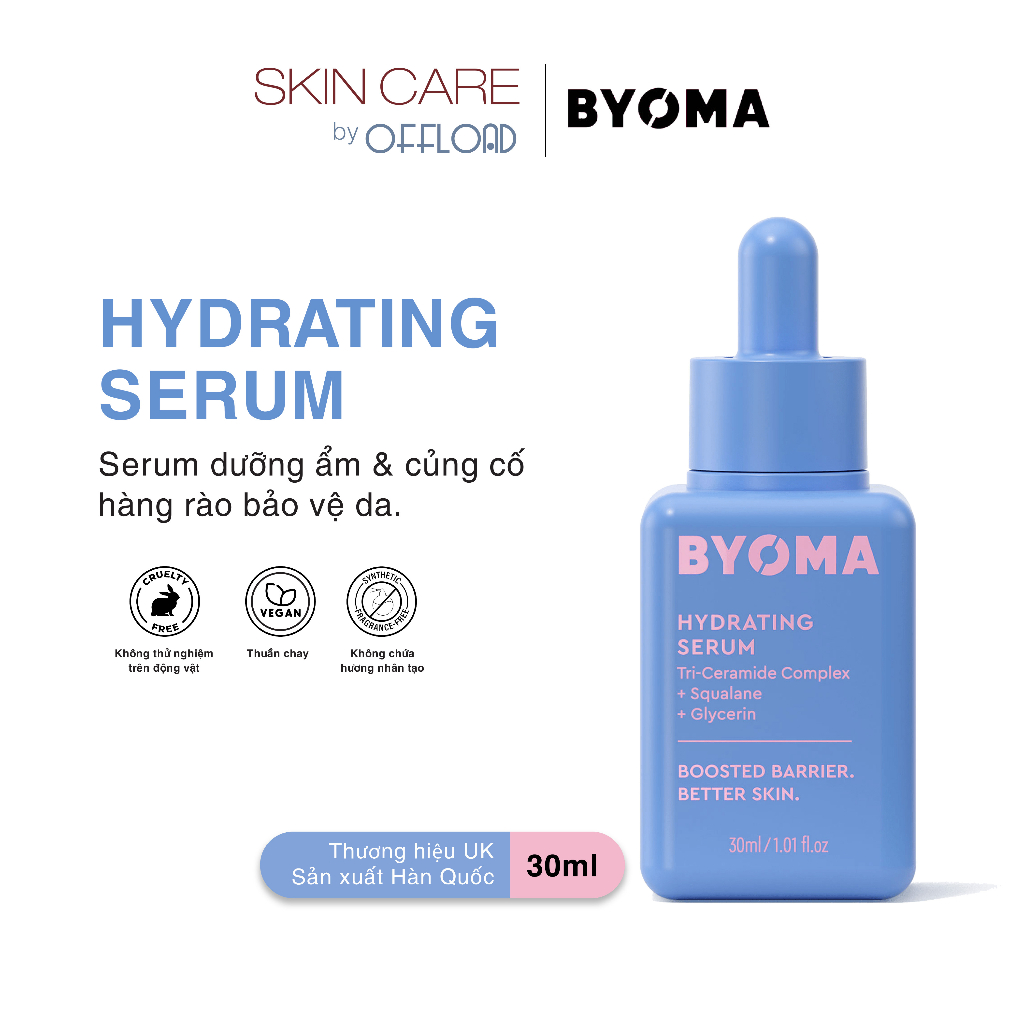 Serum cấp ẩm Byoma | Hydrating Serum với Squalane và Glycerin phục hồi độ ẩm tự nhiên của da