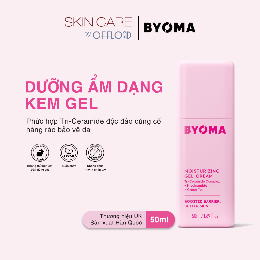 Dưỡng ẩm dạng kem gel Byoma | Moisturizing Gel Cream 50ml trọng lượng nhẹ, không dầu, dành cho da dầu / da hỗn hợp