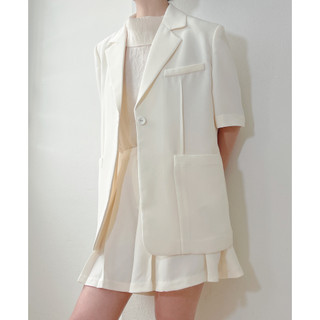 Short pant in ivory/black