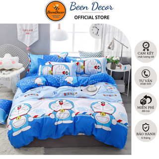 (Giá cực sốc) Combo 5 món vỏ chăn ga gối cotton poly Beendecor phòng ngủ vintage (Vỏ chăn chưa kèm bông) - Mẫu Doremon