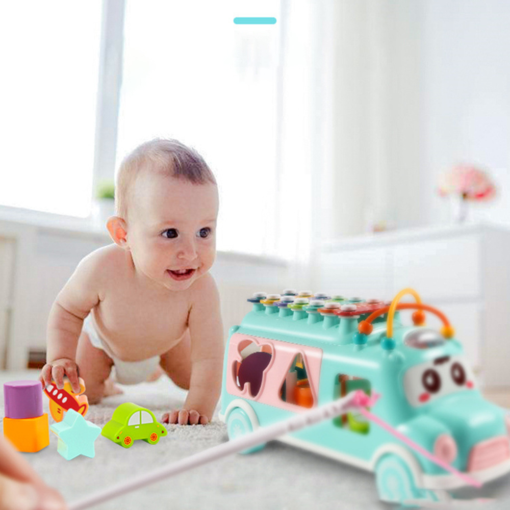 Xe bus đồ chơi có đàn, nhạc, thả hình được làm từ nhựa ABS cao cấp