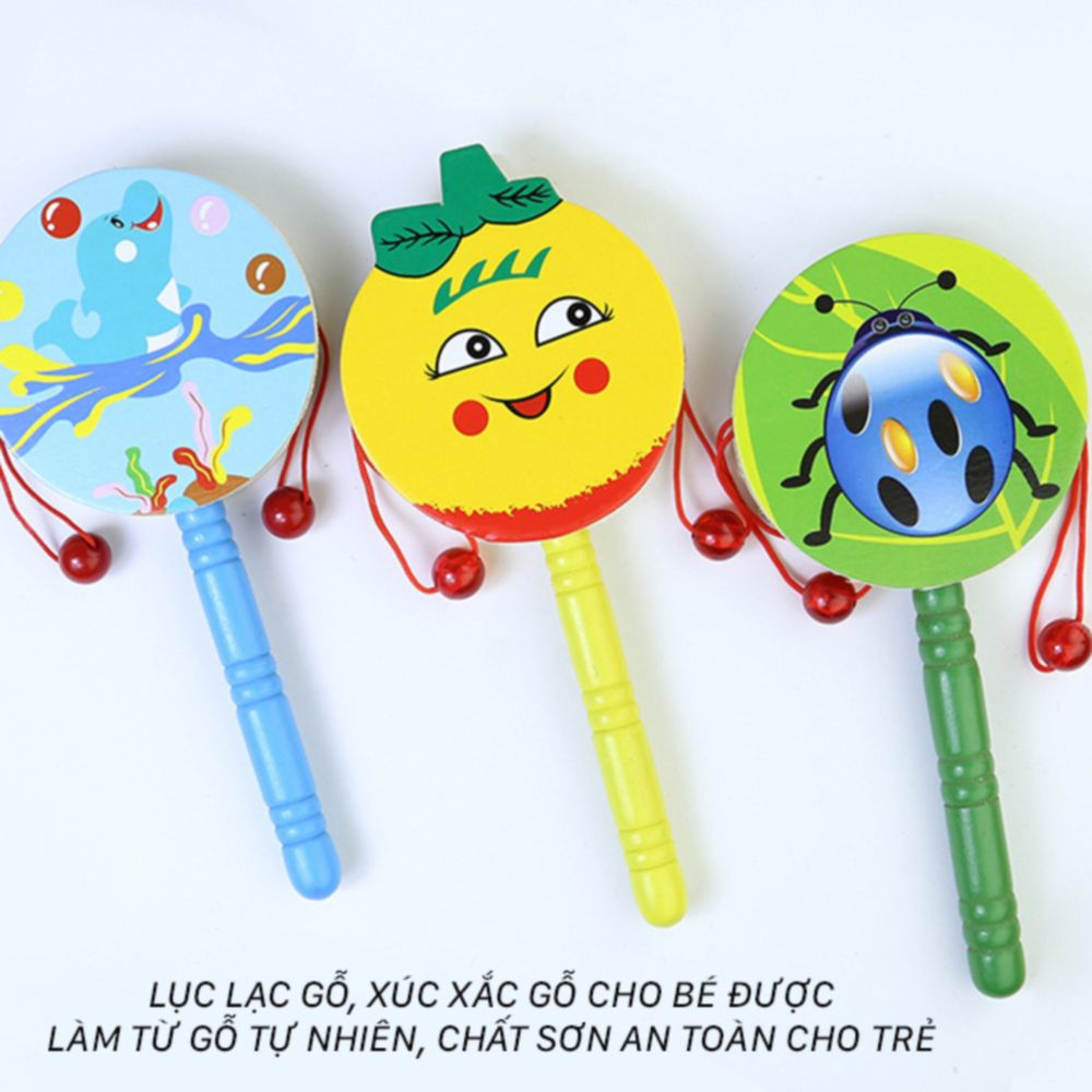 Trống gỗ cho bé hình hoa quả, động vật dễ thương