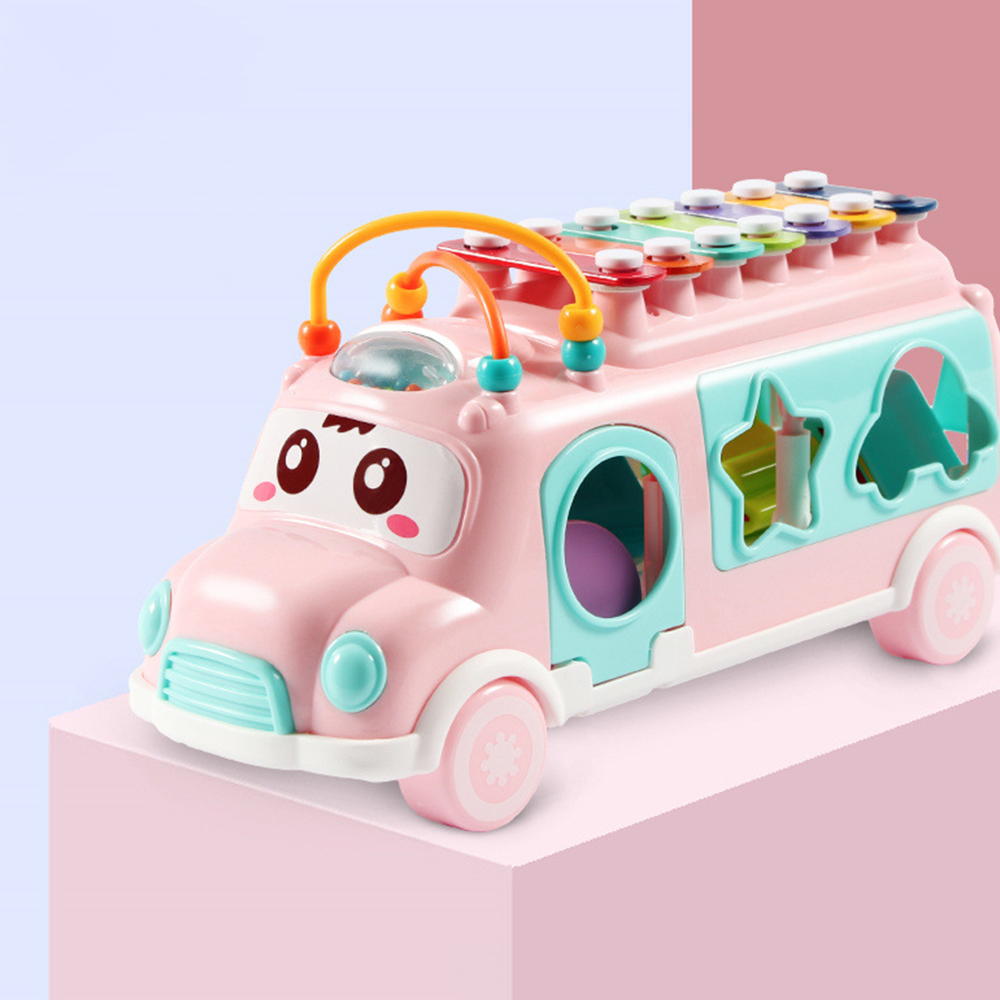 Xe bus đồ chơi có đàn, nhạc, thả hình được làm từ nhựa ABS cao cấp
