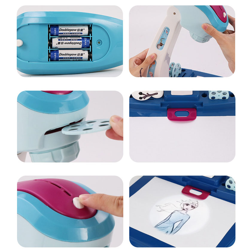 Bảng Vẽ Theo Hình Chiếu Cho Bé Thông Minh - Đèn Chiếu 6 Hình Tặng Kèm Bút Giúp Bé Phát Triển Kĩ Năng, Trí Tuệ