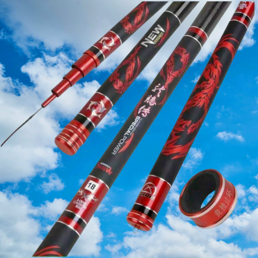 Cần câu tay xích long 6H catbon siêu bạo lực