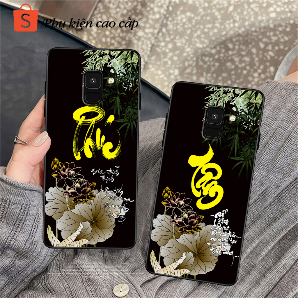 Ốp lưng Samsung A8 2018 / A8 Plus / A8+ / A8 Star - Ốp Samsung in hình chữ thư pháp Tâm an, Phúc, Đứ