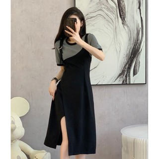 Đầm body thun phối màu siêu đẹp