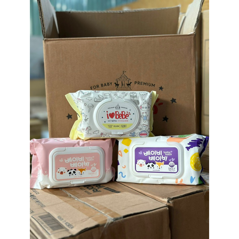 KHĂN GIẤY ƯỚT KHÔNG MÙI HÀN QUỐC I LOVE BEBE - AN TOÀN CHO DA BÉ