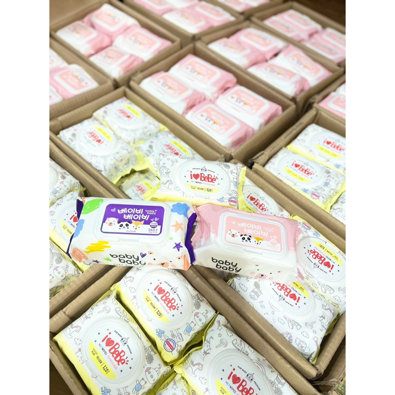 KHĂN GIẤY ƯỚT KHÔNG MÙI HÀN QUỐC I LOVE BEBE - AN TOÀN CHO DA BÉ