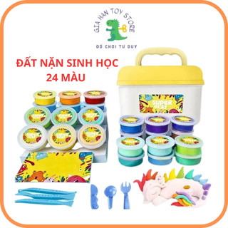 Đồ chơi đất nặn tự khô cho bé 24 màu kèm hộp đồ chơi đất sét tự khô an toàn