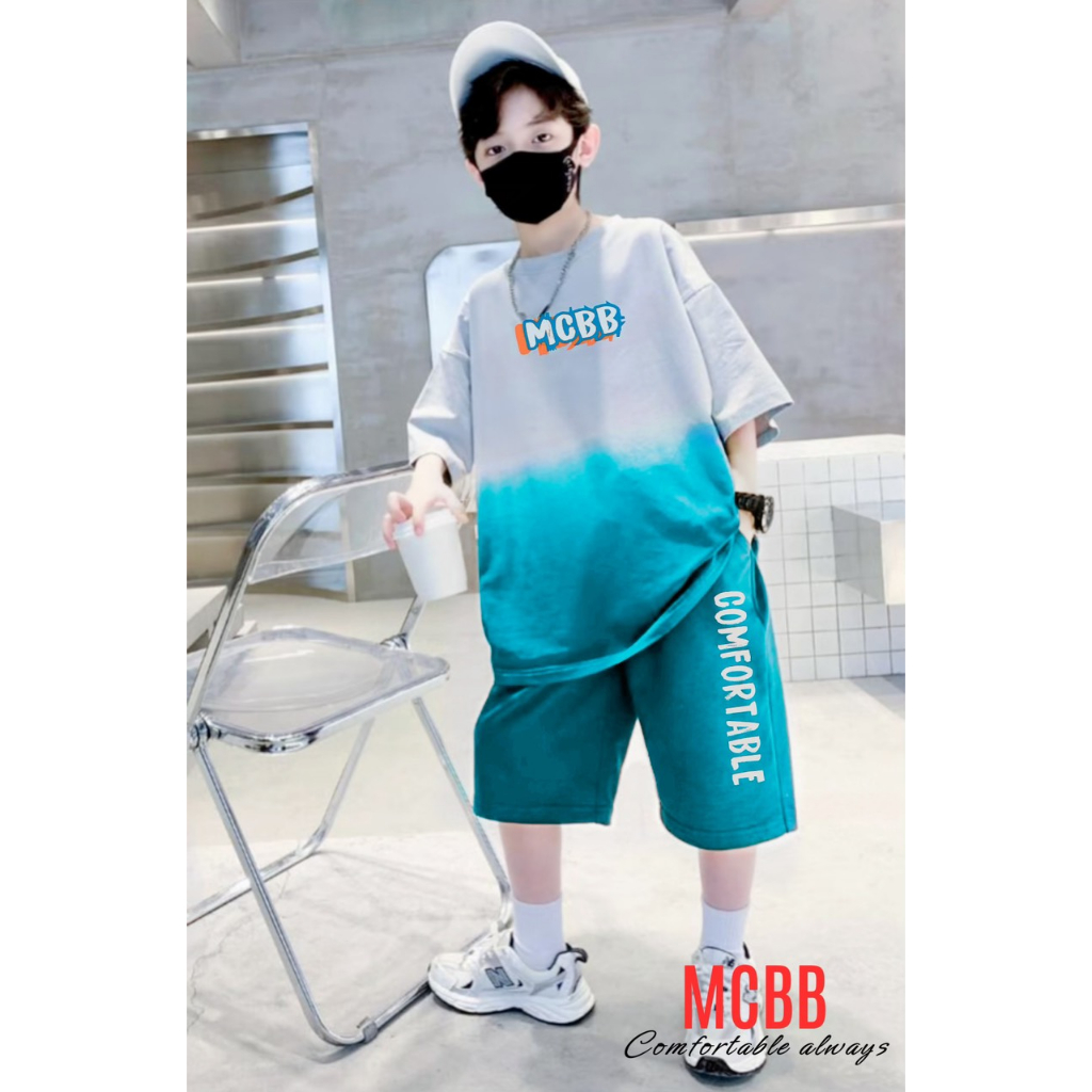 MCBB - 49-71 Kg 100% Cotton Bộ Quần Áo Nam Áo Phông Nam Ngắn Tay Quần Short Nam Đùi Áo Thun Set Bộ Cộc Tay Nam Bộ Đồ Nam