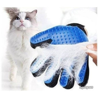 Găng tay lấy lông rụng tắm chó mèo True Touch - Găng tay chải lông rụng chó mèo thay thế lược chải lông siêu tiện lợi