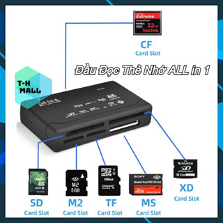 Đầu đọc thẻ nhớ tất cả trong 1 USB 2.0 Card Reader TF SD M2 MS XD CF Sony Pro cho điện thoại máy ảnh PC